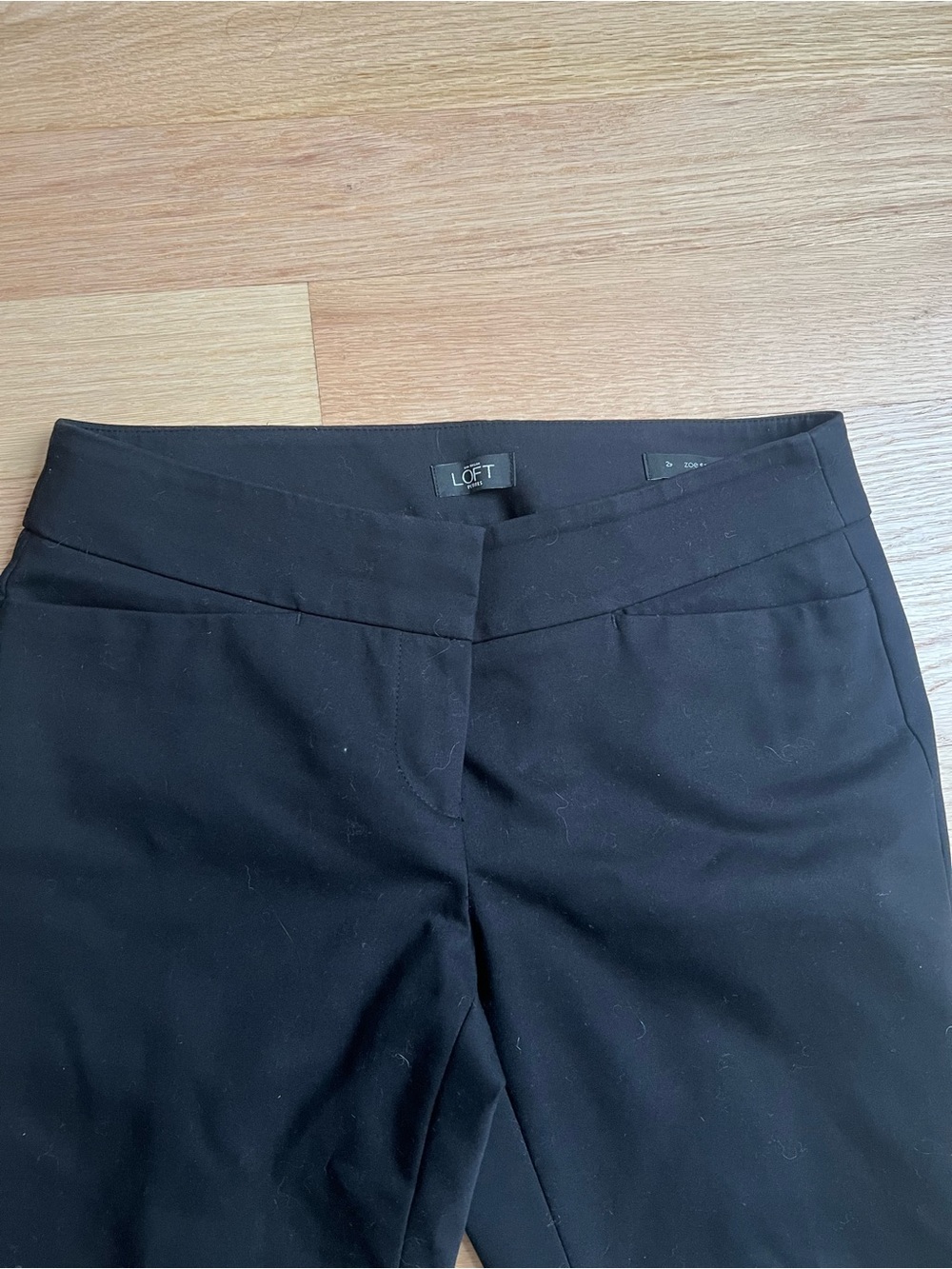 LOFT Black Straight-Leg Work Pants - Picture 2 of 6